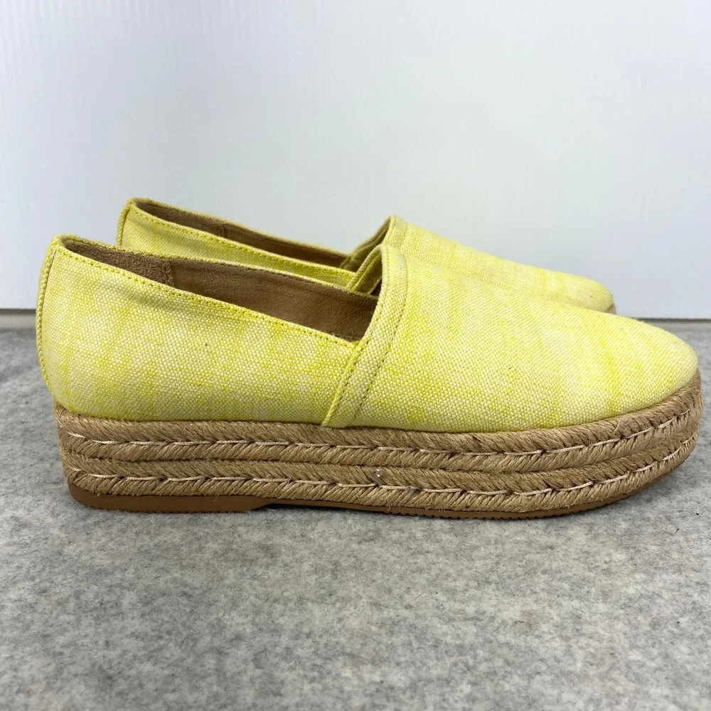 Naturalizer Thea Platform Espadrille Slip On Shoes Yellow‎ Linen Womens 7.5